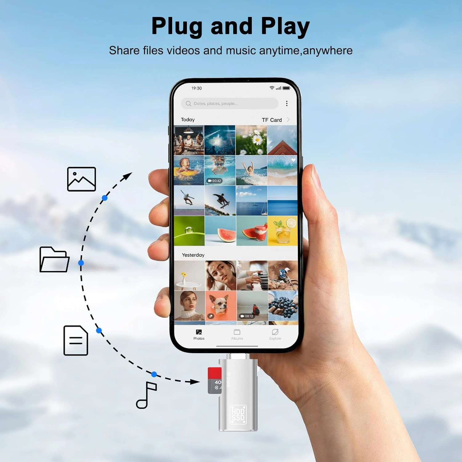 USB To Type-C | SD Card OTG Connector view 3